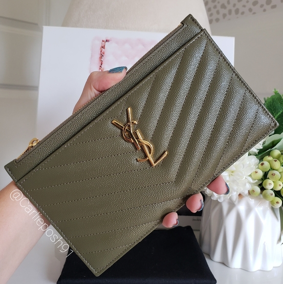 Authentic Pre-owned Yves Saint Laurent Grain De Poudre Bill Pouch Clutch - Picture 3 of 13